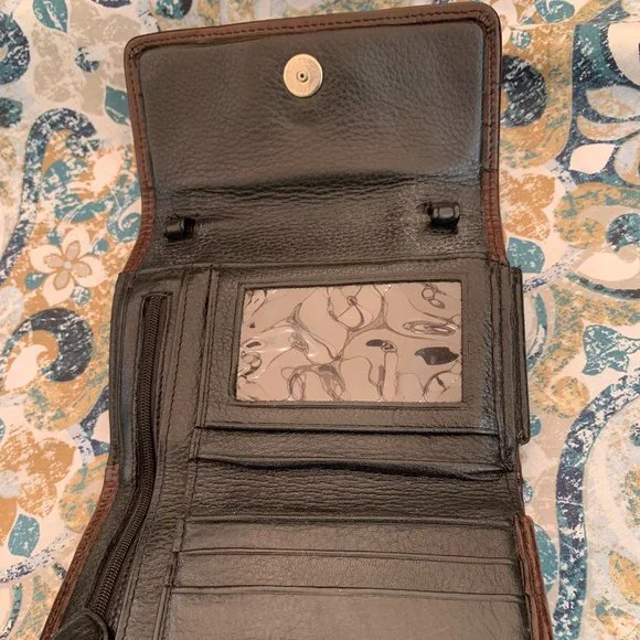 BRIGHTON Leather/Straw woven purse with 1 BRIGHTON leather wallet - Picture 14 of 16